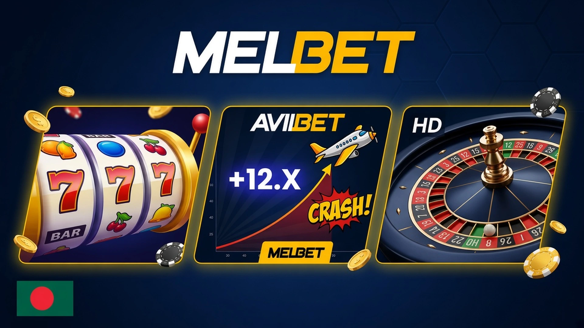 Melbet BD casino slots Aviator and live roulette
